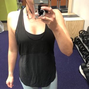 Lululemon black tank top with built in bra